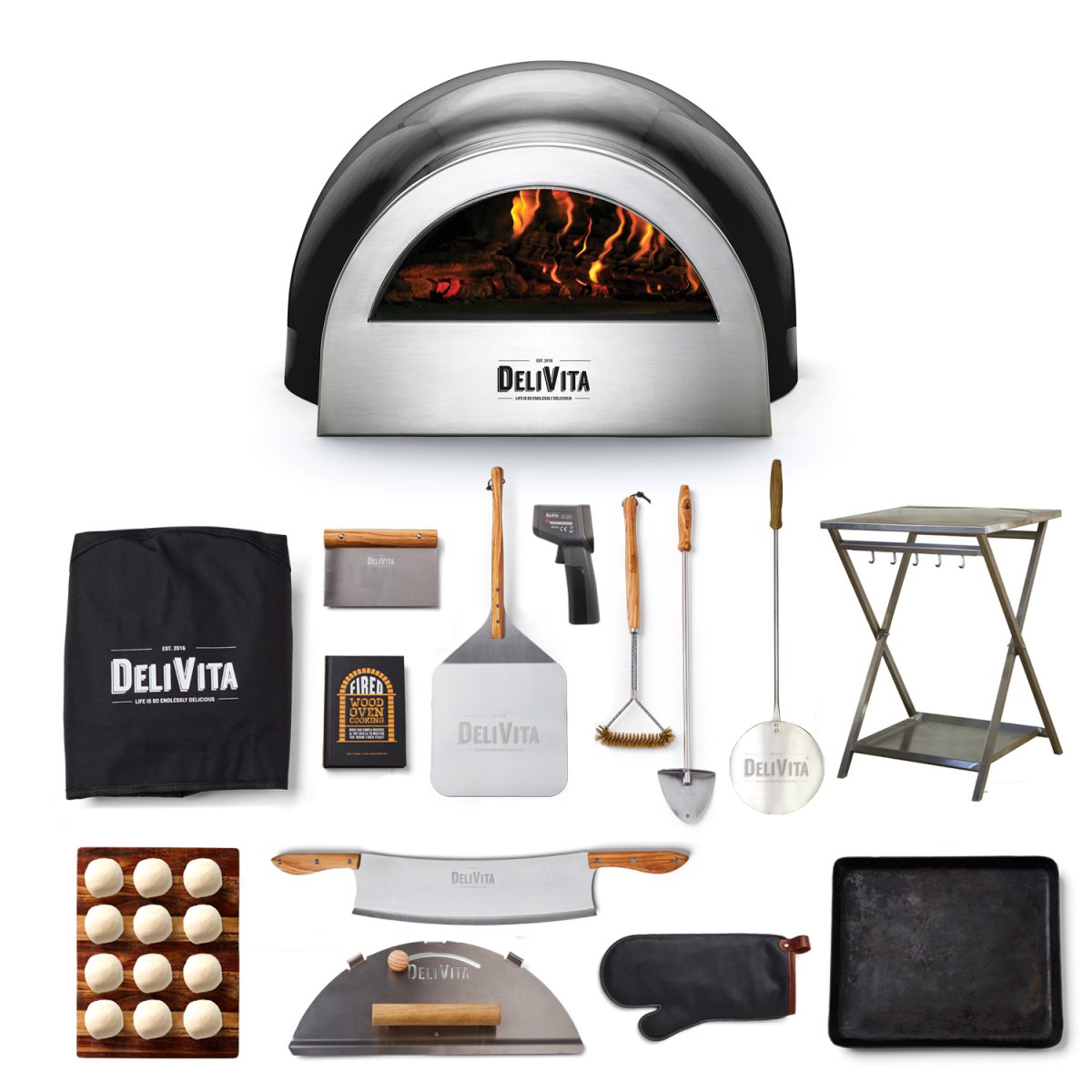 DeliVita Wood Fired Oven Very Black Complete Collection