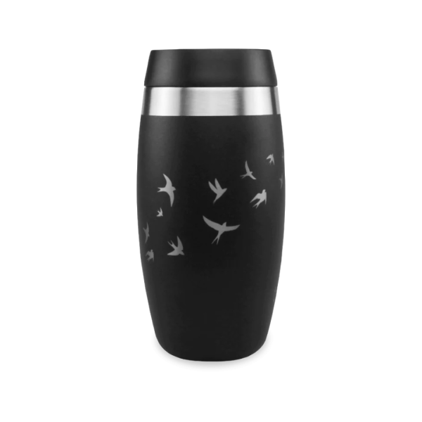 Ohelo Sustainable Tumblers Travel Mugs - Black Swallows