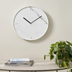 White Marble Veneer Round Wall Clock 8