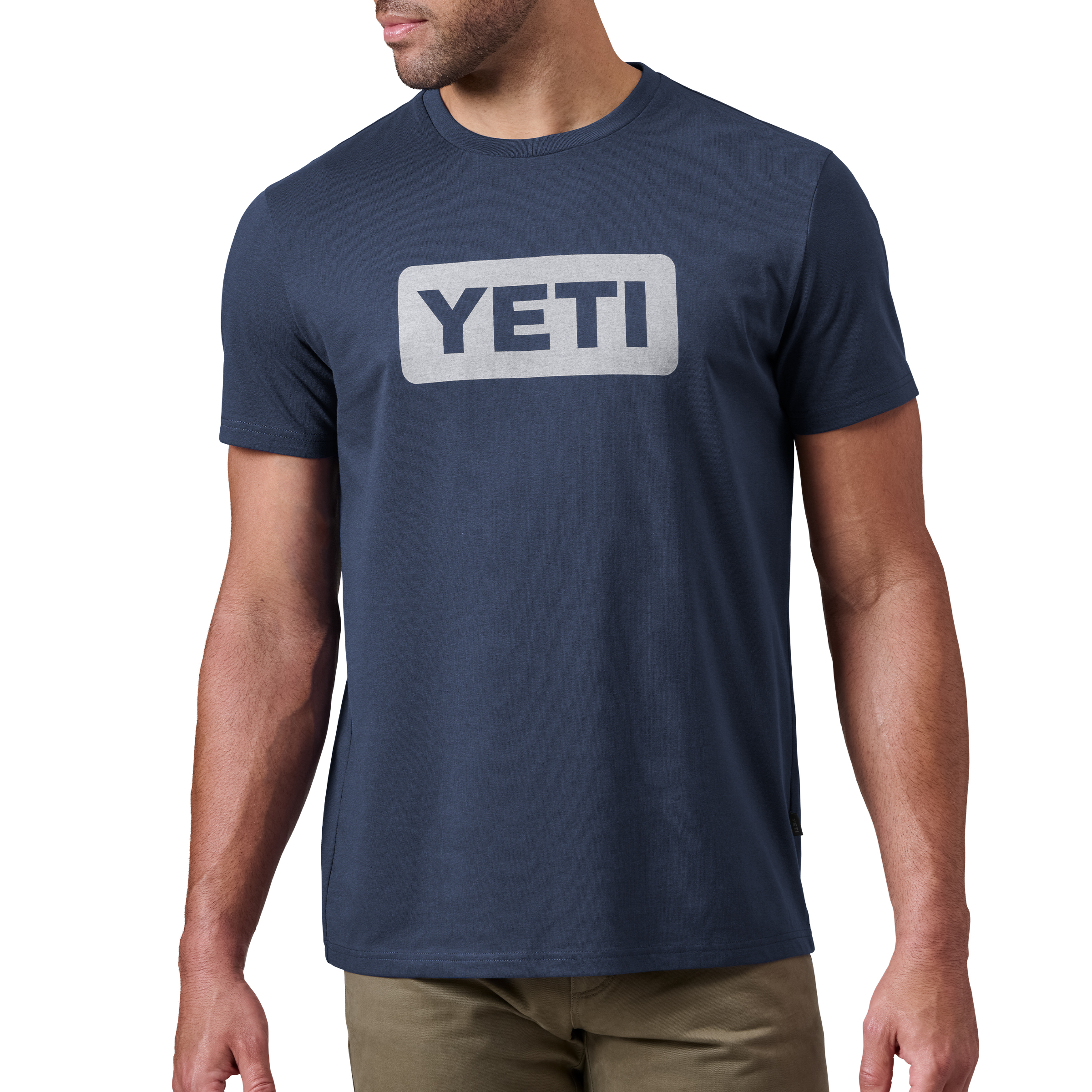 M_SST_Logo_Badge_Core_Navy_White_On-Body_Front_00756_Primary_B_2400x2400 YETI® Logo Badge C&S T-Shirt - Navy - Image 1