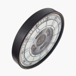 Antique Gold Wood and Mirror Working Cog Round Wall Clock - Image 2