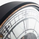 Antique Gold Wood and Mirror Working Cog Round Wall Clock - Image 4