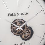 Ivory and Silver Wood Working Cog Wall Clock - Image 5