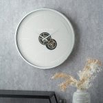 Ivory and Silver Wood Working Cog Wall Clock - Image 9