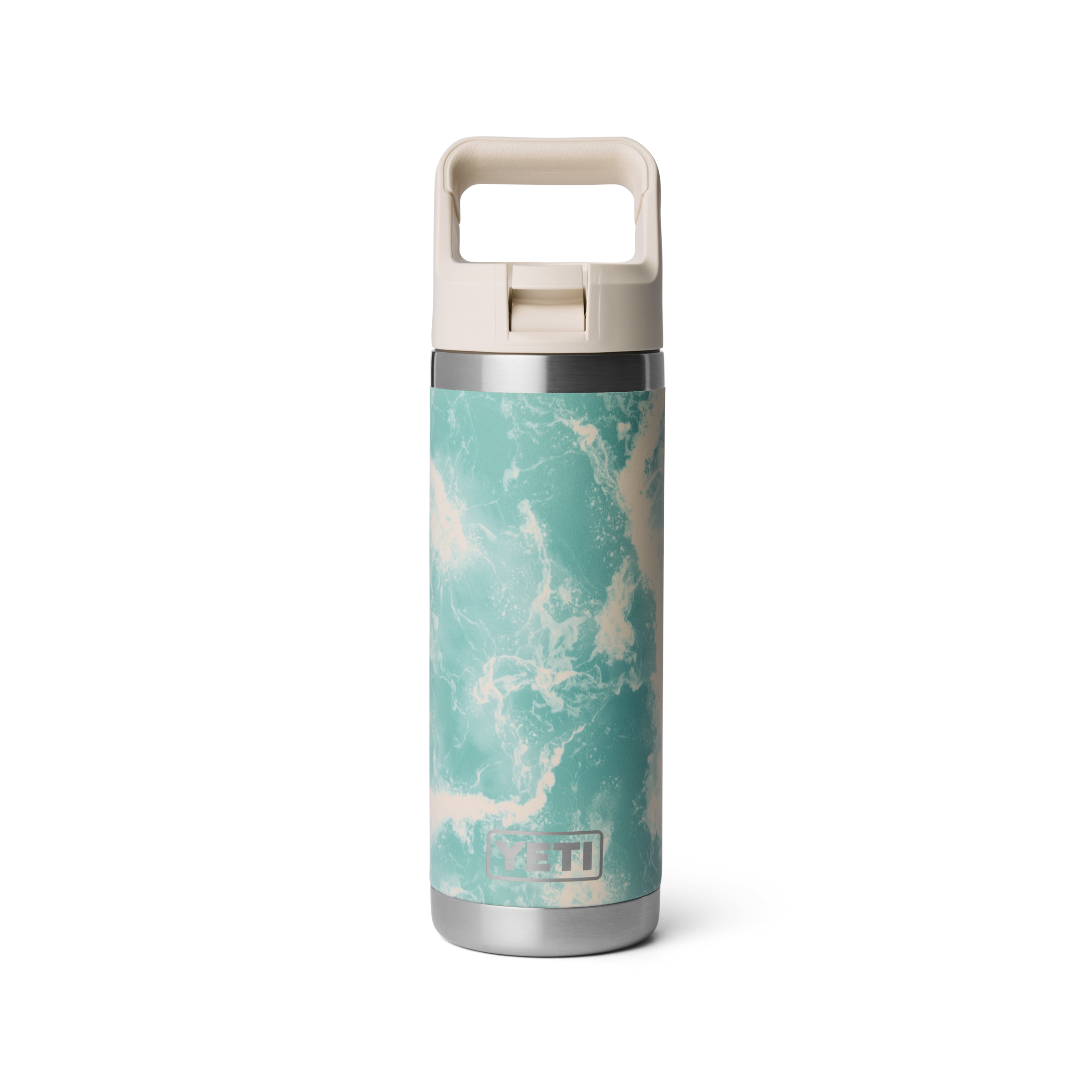 70000007265_21071508686_YETI_WHSL_Studio_Drinkware_Rambler_CM_Straw_Bottle_18oz_Seaview_Front_263_B YETI® Rambler 18 oz Bottle with Straw Cap - Image 1