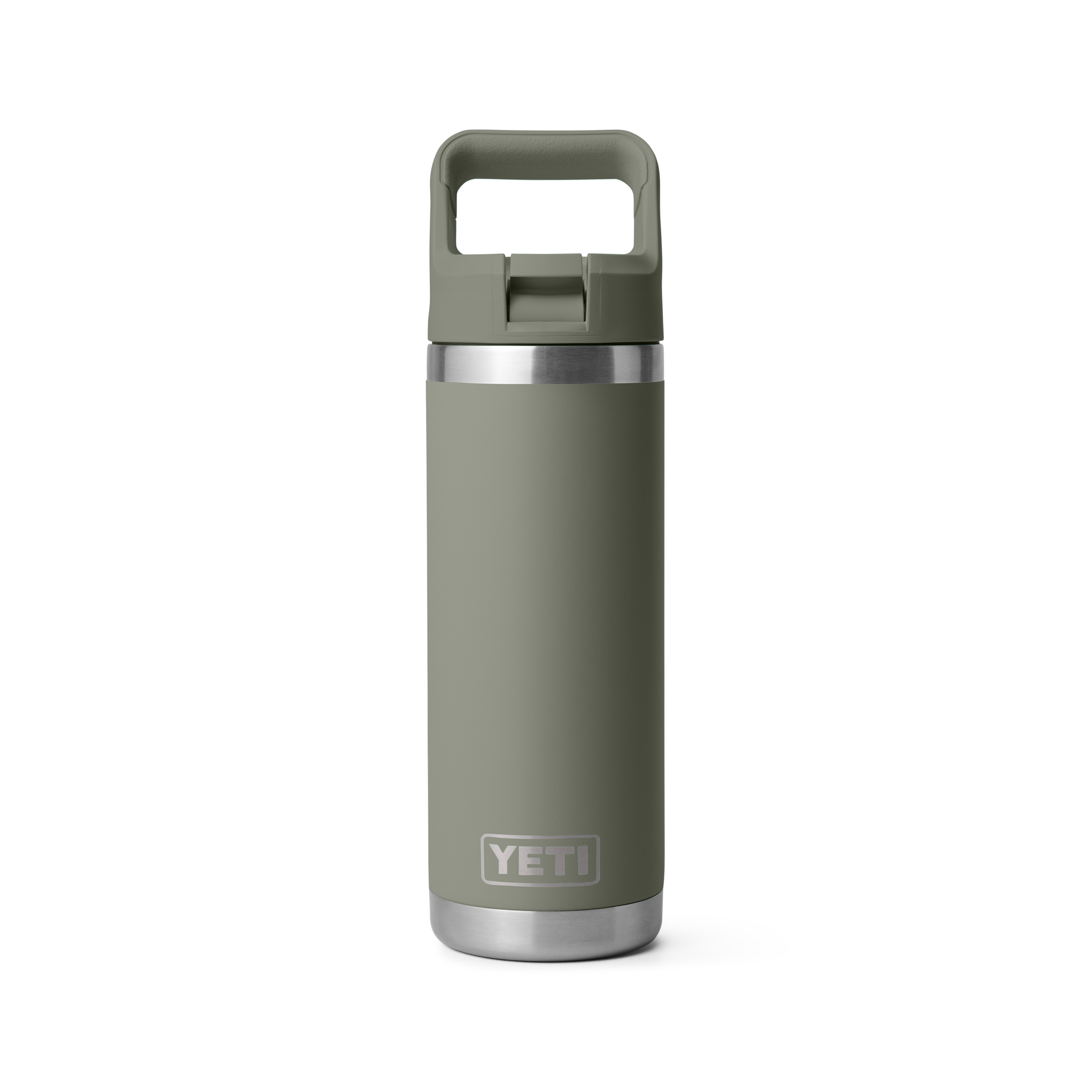 70000007317_21071508787_YETI_WHSL_Studio_Drinkware_Rambler_CM_Straw_Bottle_18oz_Pampa_Green_Front_12897_B YETI® Rambler 18 oz Bottle with Straw Cap - Image 1