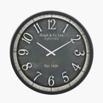Black Wood Effect Round Wall Clock