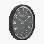 Black Wood Effect Round Wall Clock - Image 4